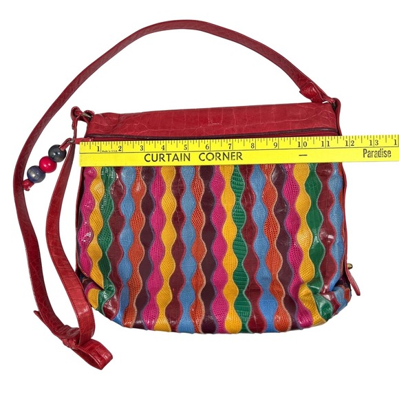 VINTAGE 80's Sharif Rainbow Crossbody Bag - Picture 11 of 13